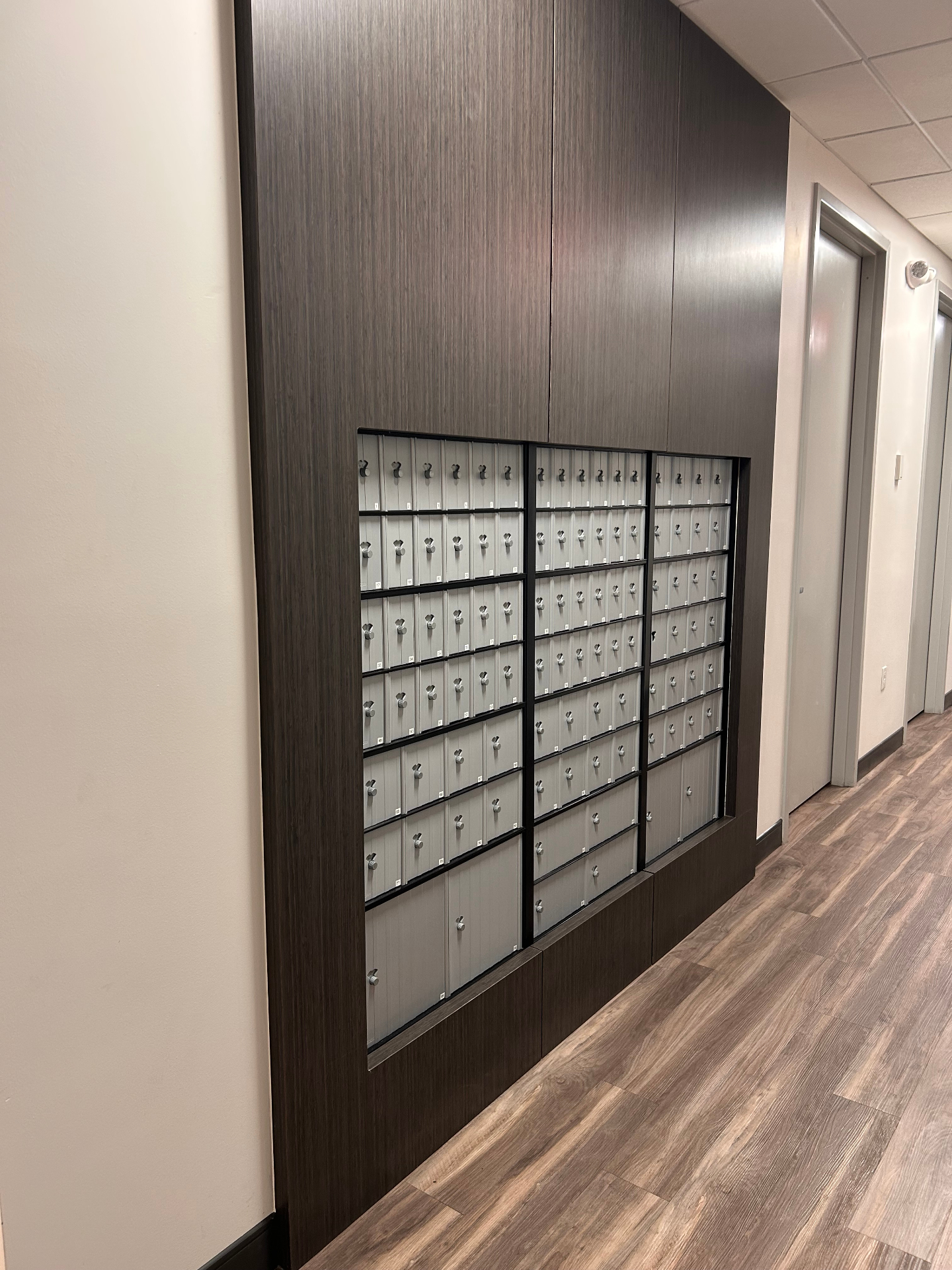 Wall of secure mailboxes
